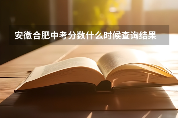 安徽合肥中考分数什么时候查询结果