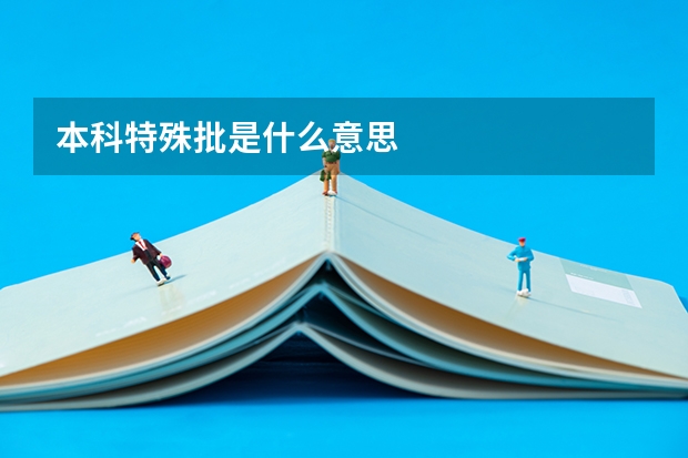 本科特殊批是什么意思
