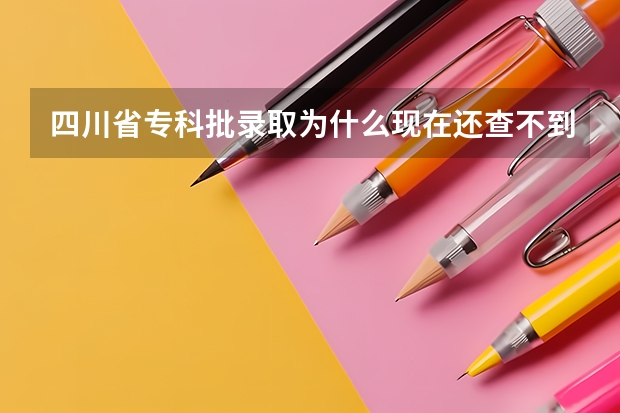 四川省专科批录取为什么现在还查不到？