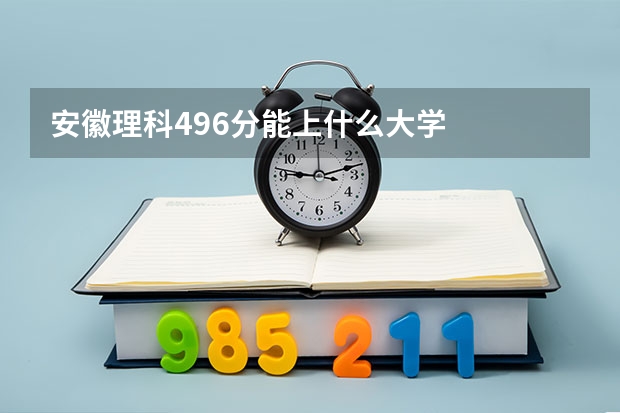 安徽理科496分能上什么大学